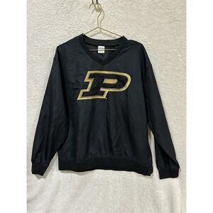 Purdue Boilermakers Pullover Jacket Men's‎ XL Black V-Neck Windbreaker